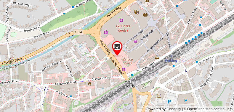 Bản đồ đến Hilton Woking