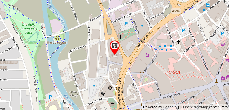 Novotel Leicester on maps