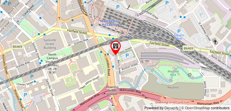 Manchester Piccadilly Hotel on maps