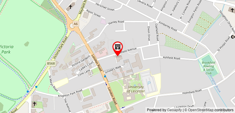 Bản đồ đến Khách sạn Star Leicester
