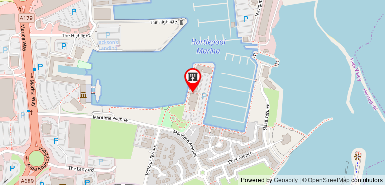 Bản đồ đến Premier Inn Hartlepool Marina