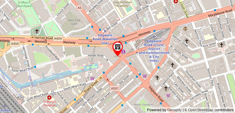 Bản đồ đến Khách sạn Hilton London Metropole