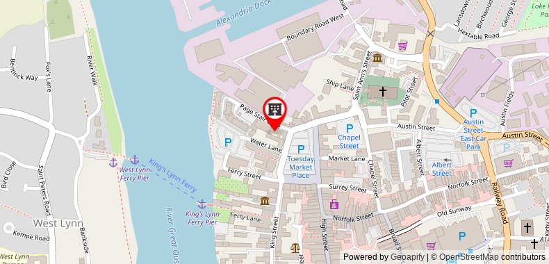 Bản đồ đến Modern Apartments in Kings Lynn with Free Wi-Fi