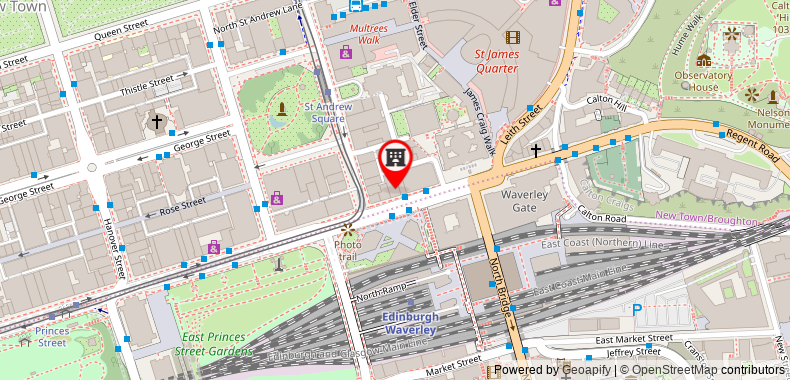 Bản đồ đến Khách sạn Indigo Edinburgh - Princes Street