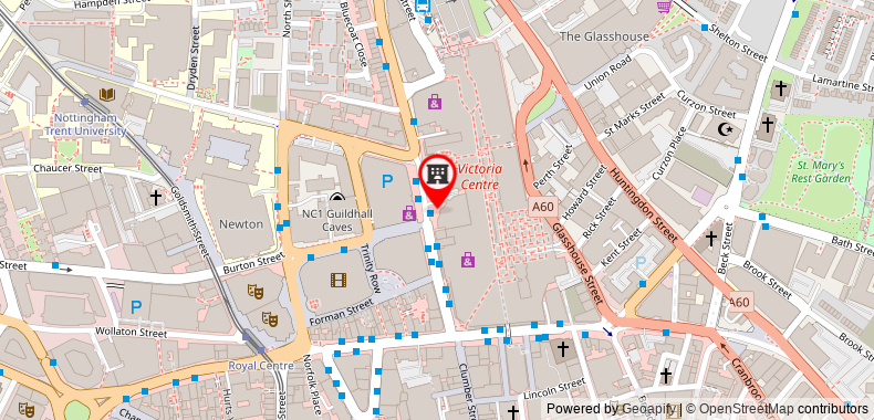 Hilton Nottingham on maps