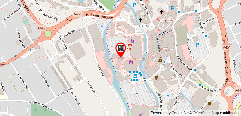 Premier Inn Kidderminster on maps