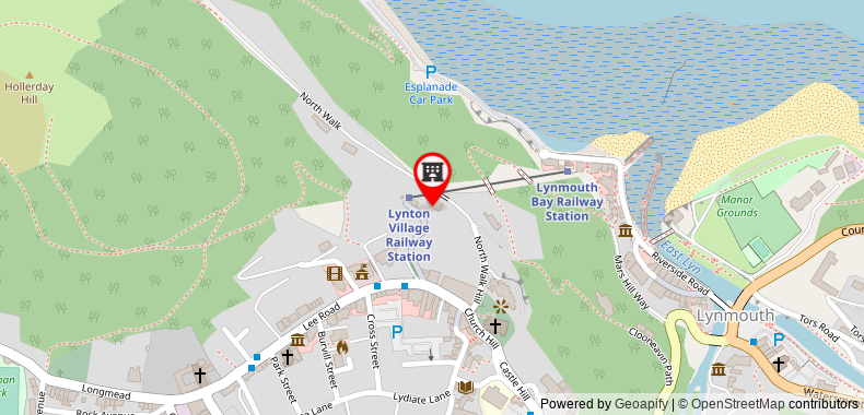 The North Cliff Hotel on maps