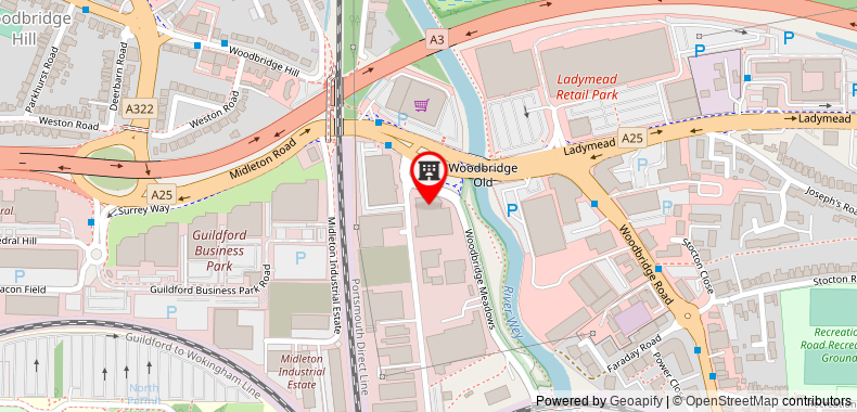 Travelodge Guildford on maps
