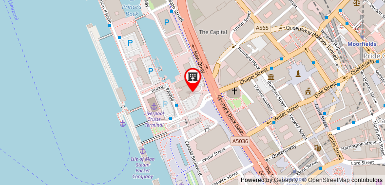 在地图上查看利物浦市中心皇冠假日酒店
