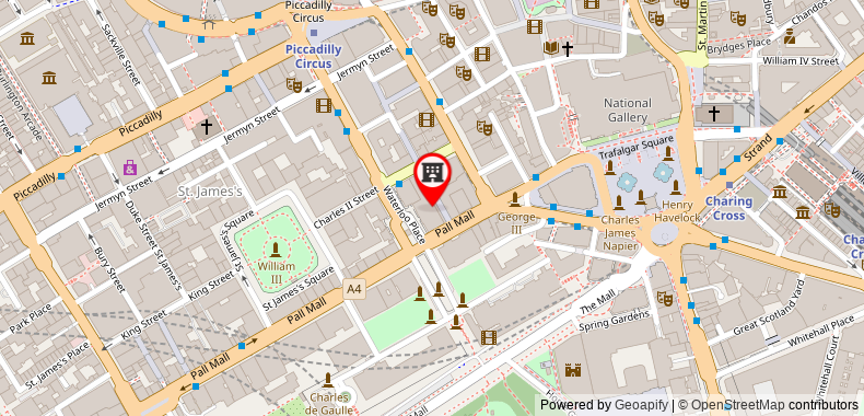 Bản đồ đến Khách sạn Sofitel St James London