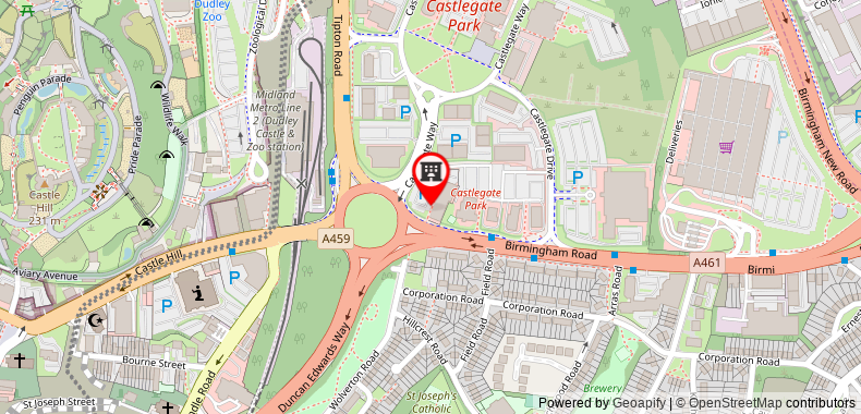 Premier Inn Dudley Town Centre on maps