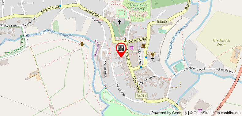 The Kings Arms Hotel on maps