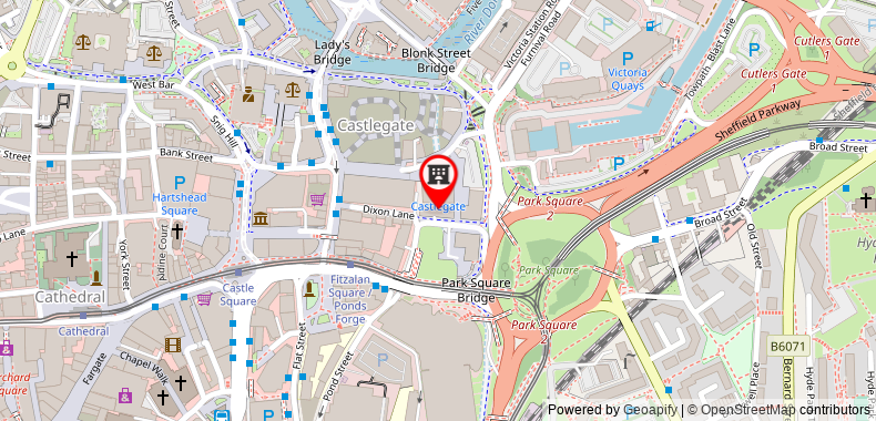 Travelodge Sheffield Central on maps