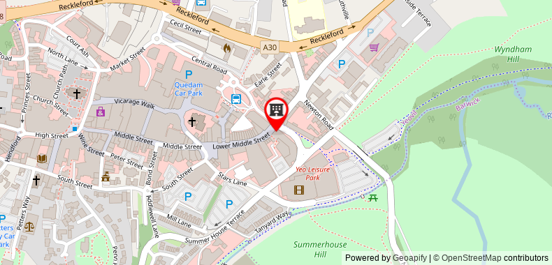 Bản đồ đến Premier Inn Yeovil Town Centre