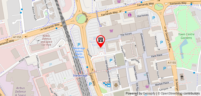 Bản đồ đến Khách sạn Ibis Stevenage Centre