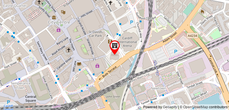Bản đồ đến Park Inn By Radisson Cardiff City Centre