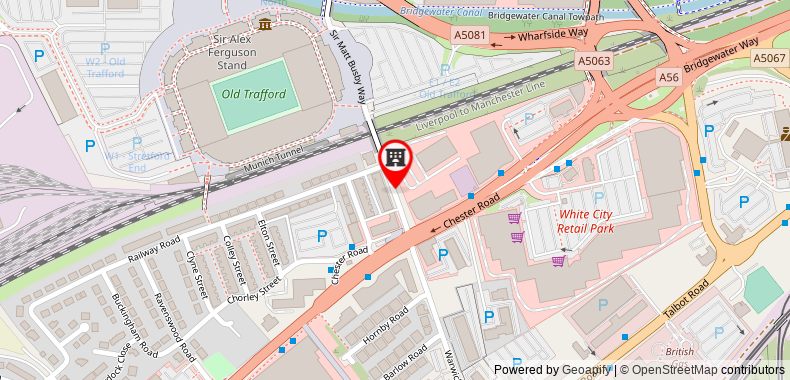 Bản đồ đến Khách sạn Football, Old Trafford, a Tribute Portfolio