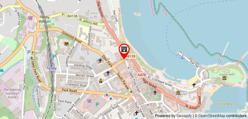Bản đồ đến Premier Inn Tenby Town Centre