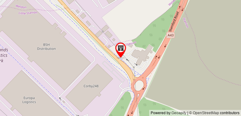 Holiday Inn Corby Kettering A43 on maps