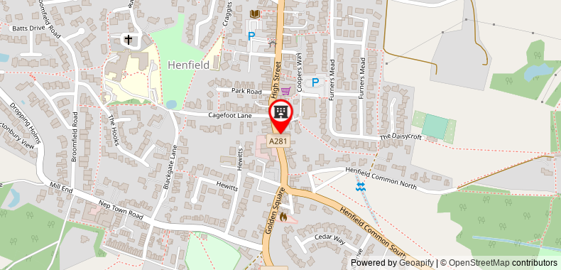 George Hotel Henfield on maps