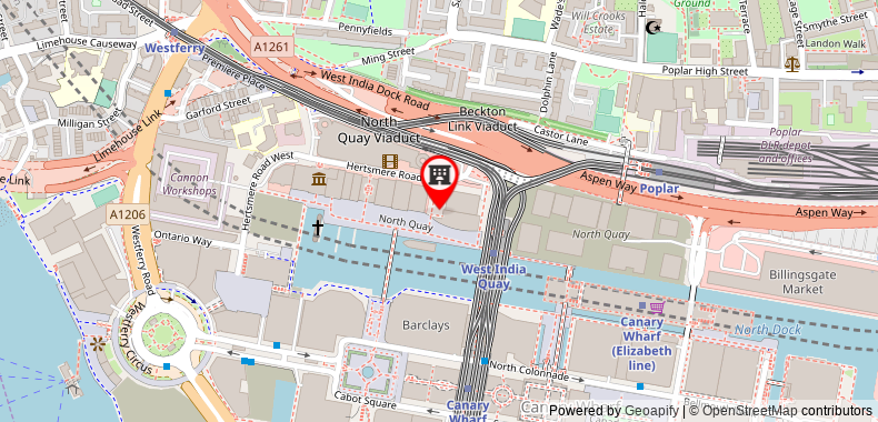Bản đồ đến Khách sạn Marriott London Canary Wharf