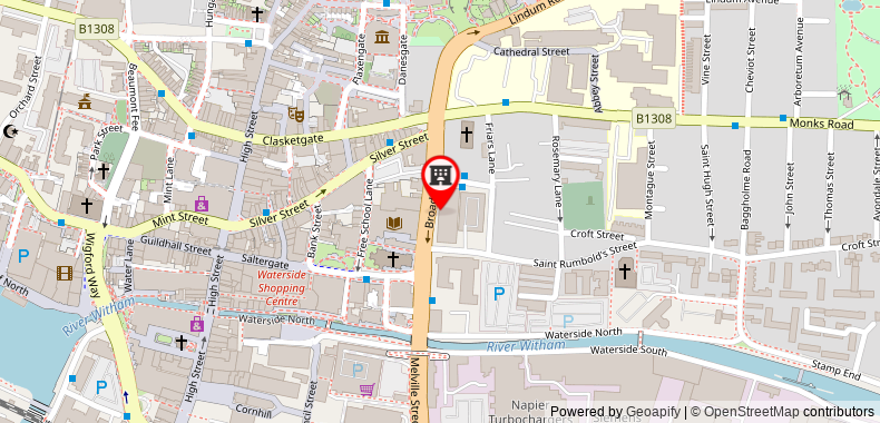 Premier Inn Lincoln City Centre on maps