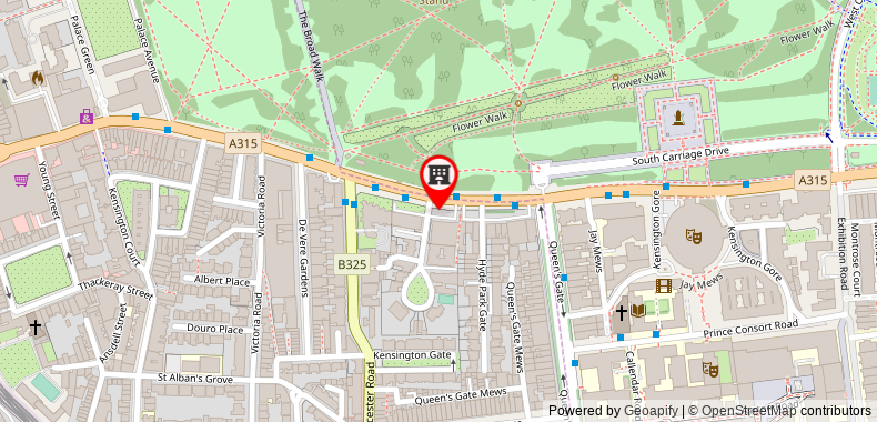 在地图上查看倫敦巴格里奧尼酒店 - 海德公園