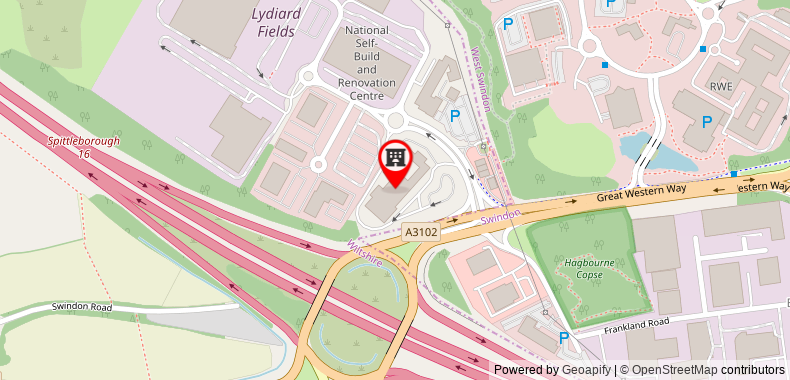 Bản đồ đến Khách sạn DoubleTree by Hilton Swindon