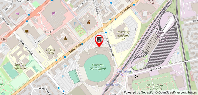 Bản đồ đến Hilton Garden Inn Manchester Emirates Old Trafford