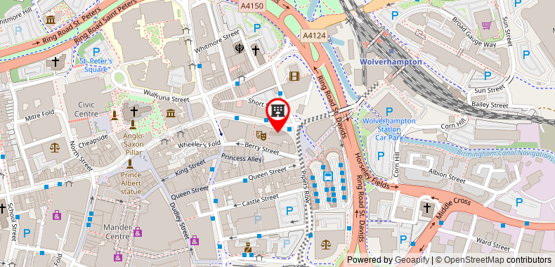 Bản đồ đến Khách sạn Britannia Wolverhampton