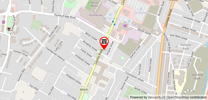 在地图上查看聯排別墅普拉斯酒店-斯托克倫敦路