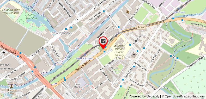 在地图上查看宜必思經濟曼徹斯特中心波蘭德街酒店