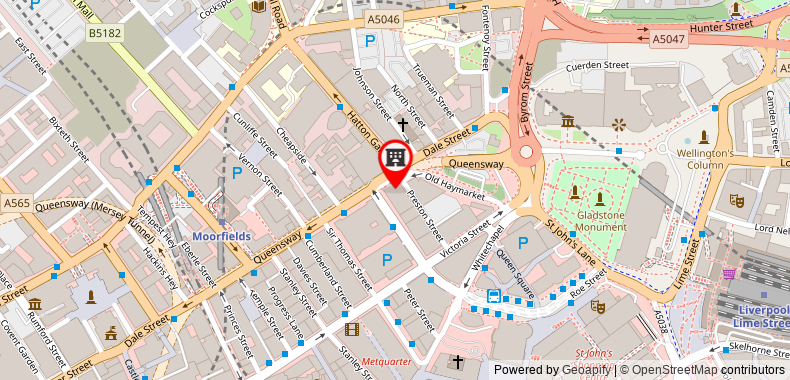 在地图上查看700平方米2臥室公寓(利物浦城市中心) - 有1間私人浴室