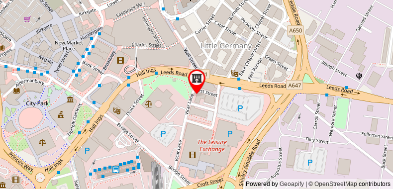 Premier Inn Bradford Central on maps