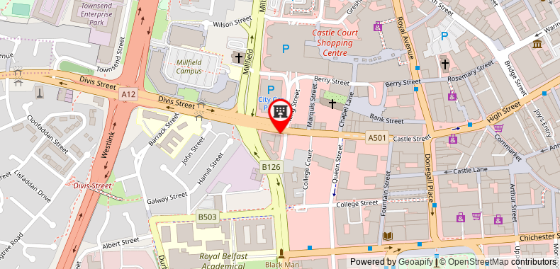 Bản đồ đến ibis Belfast City Centre