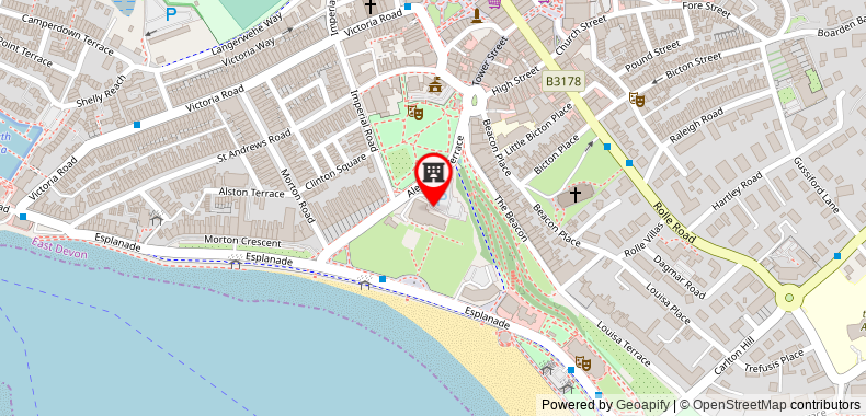 The Imperial Hotel Exmouth on maps