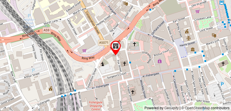 Bản đồ đến Premier Inn Preston Central