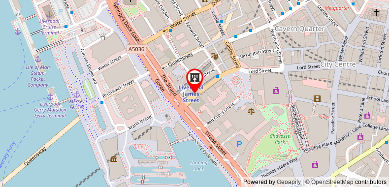 在地图上查看利物浦市中心喜登概念酒店