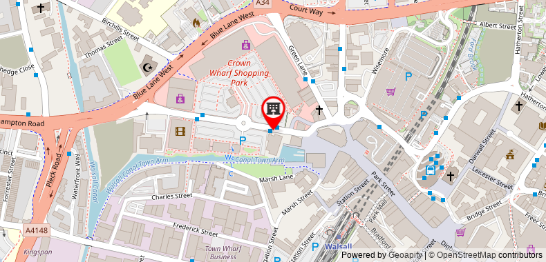 Premier Inn Walsall Town Centre on maps