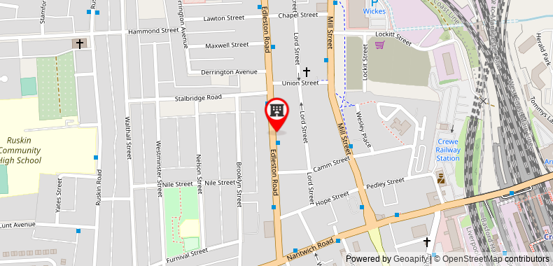 Bản đồ đến Crewe Rooms @ 97 Edleston Road