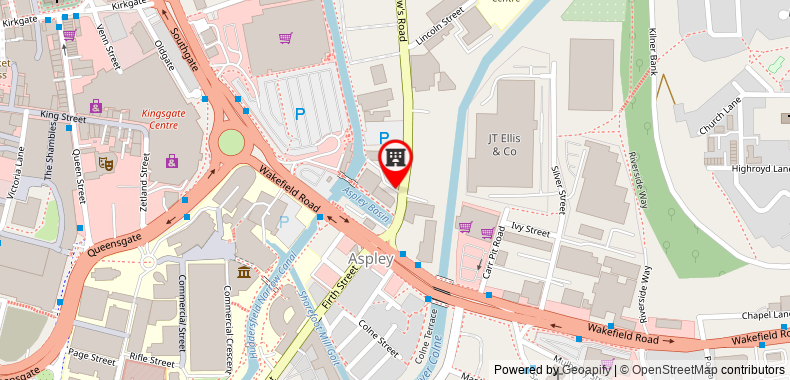Premier Inn Huddersfield Central on maps