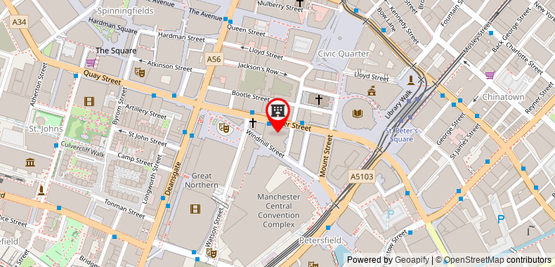 在地图上查看曼徹斯特愛德華麗笙精選酒店
