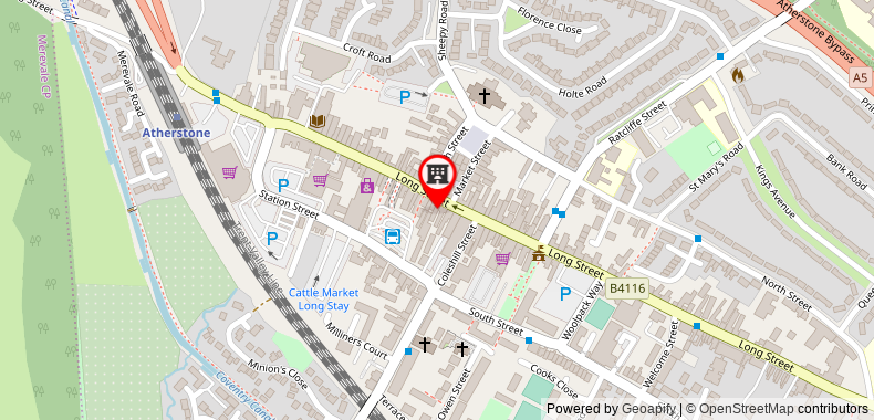 Atherstone Red Lion Hotel on maps