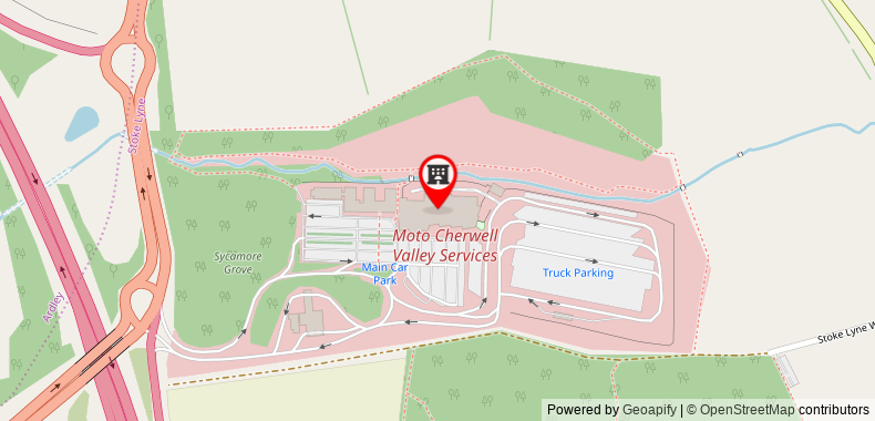 Travelodge Bicester Cherwell Valley M40 on maps