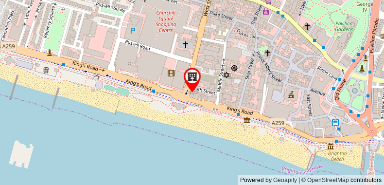 Brighton Harbour Hotel on maps