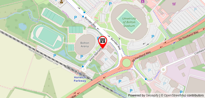 Premier Inn Bolton - Stadium on maps