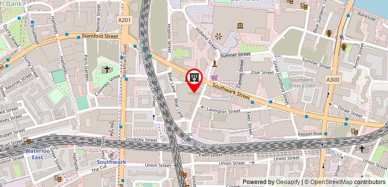 Hilton London Bankside on maps