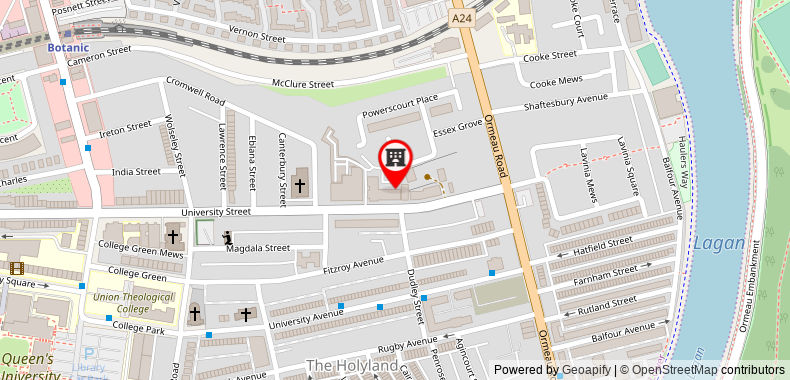 Bản đồ đến Holiday Inn Express Belfast City Queens Quarter