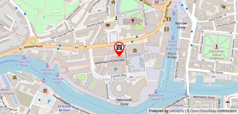 Bản đồ đến Khách sạn ibis Bristol Centre
