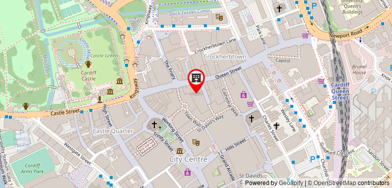 Travelodge Cardiff Central Queen Street on maps